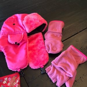 Pink Gloves and Hat Bundle
